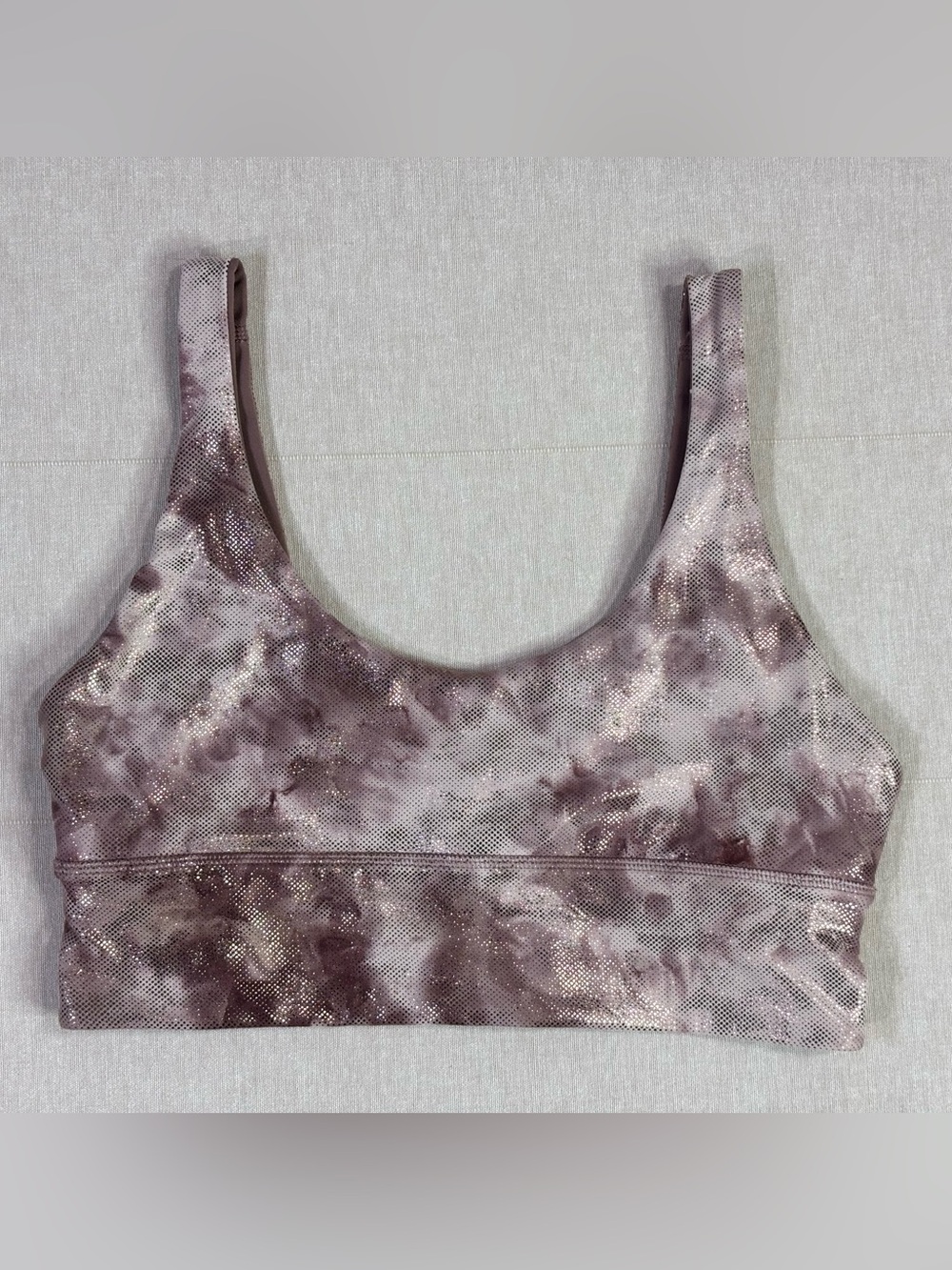 Lululemon Reversible Sports Bra Size 8 Shimmer Tie Dye Logo Both Sides